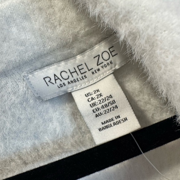 Rachel Zoe White Fuzzy Cardigan- super COZY! Wear as a shirt or jacket!zoom in👀 - Picture 7 of 9